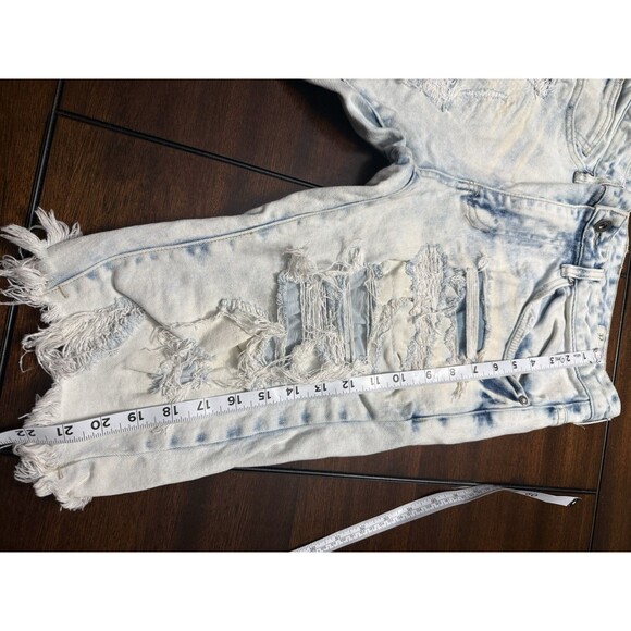 (2) Pair- Smoke Rise Painted Graffiti Distressed Y2K Denim Shorts Streetwear Cut - Picture 15 of 16